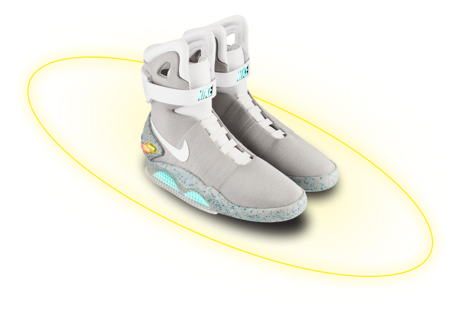 Кроссовки nike air-mag с желтым кольцом вокруг